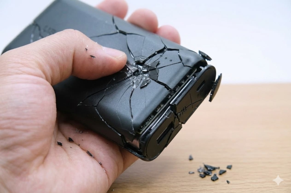 モバイルバッテリーが割れた!破損したリチウムイオン電池の処分方法 5 モバイルバッテリーが破損しているサイン