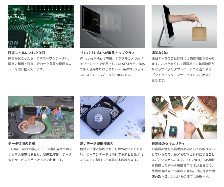 データ復旧サービス「エーワンデータ」に不用品なんでも回収団が掲載されました! 4 料金プラン