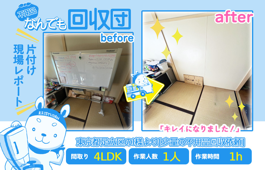 少量の不用品回収(一軒家4LDK)|東京都足立区のI様 34 2444f4975d1b08176ef7ef1aa3f6aa15