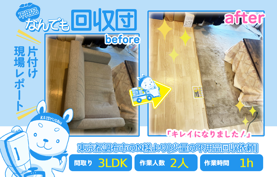 少量の不用品回収(一軒家3LDK)|東京都調布市のN様 51 2857822b179b7ead7119374ad78543cc